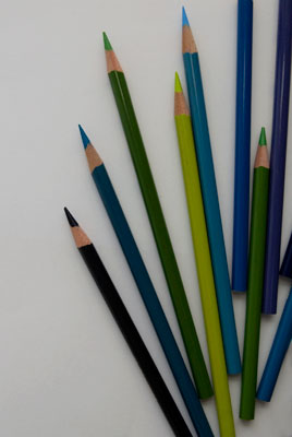 row of pencils